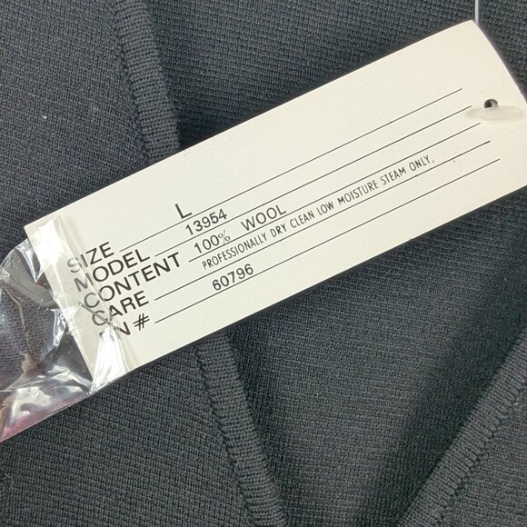 Andrea Jovine Sleeveless Button Up Sweater Dress Black Wool NEW VINTAGE Large - Picture 5 of 6